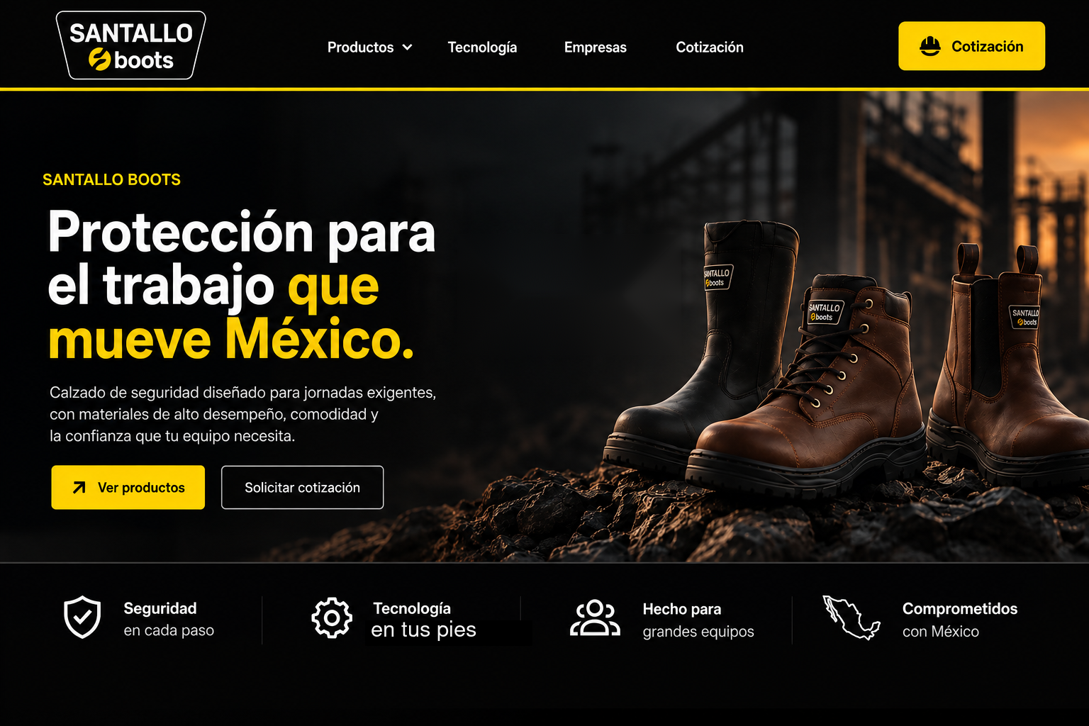 Santallo Boots — Protección para el trabajo que mueve México.